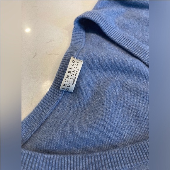 Vintage Brunello Cucinelli Blue Shark Bite
Soft Luxury Cashmere Sweater Large - Picture 4 of 9